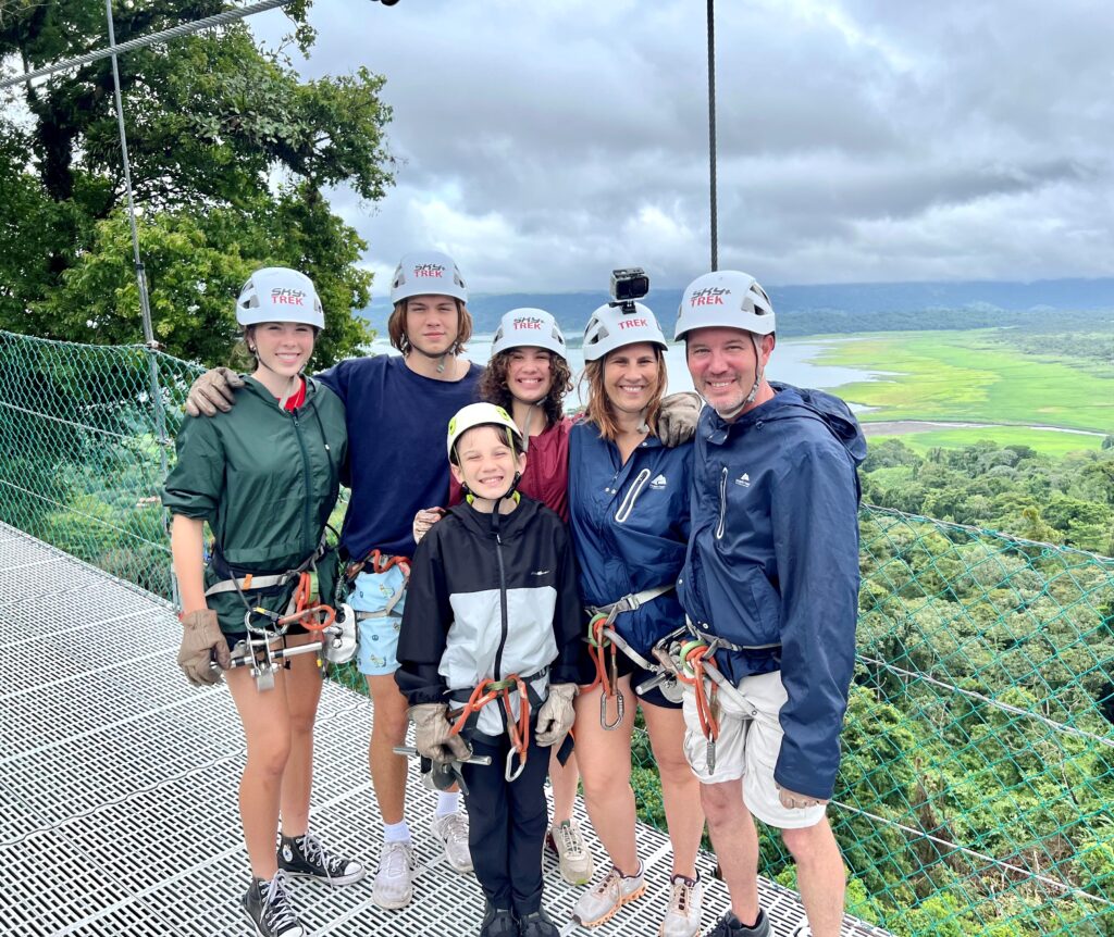 Zip lining at the Sky Adventure Park in Arenal